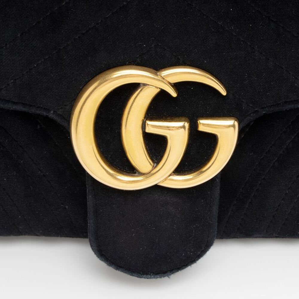 Gucci Matelasse Velvet GG Marmont Small Flap Shoulder Bag - Picture 9 of 15